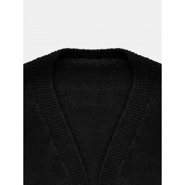 Women's Halloween Sweater - Black with Orange Pumpkin Patterns, Open Front Closure Cardigan, Non-Transparent Fall Winter Party Outfit, Elegant Halloween Party Jacket for Women, Halloween Clothes, Festive Attire, Medium Elasticity