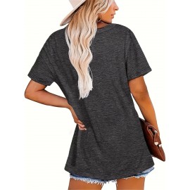 Women'S Halloween Graphic T-Shirt - Spooky Floral Print with Pink Checkered Background, Casual Short Sleeve Round Neck Tee for Casual Attire & Halloween Parties, Halloween Clothes, Festive Party Attire, Vibrant Print Top, Relaxed Fit Shirt