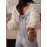 [Cozy Sweater] Cozy Long Sleeve V-Neck Sweater with Back Bow Detail | Women's Light Gray Polyester Blend Casual Fall/Winter Top, Machine Washable